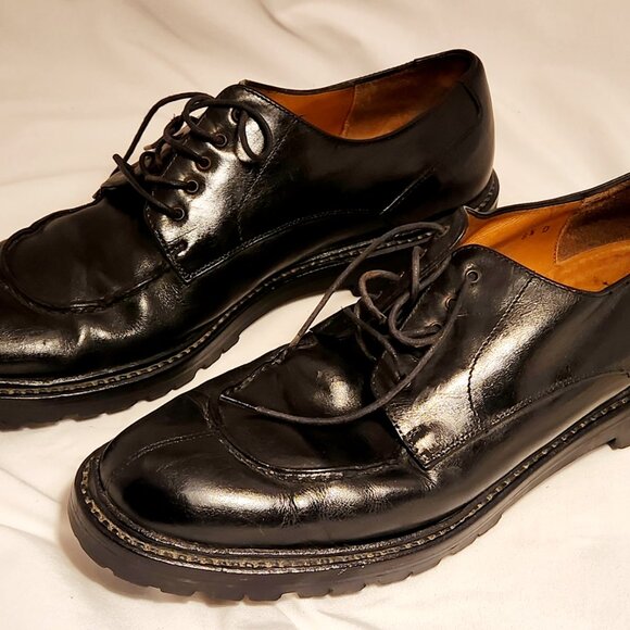 Salvatore Ferragamo  Men\'s Dress Shoes Black - Size 8.5 Leather Derby Lace Up main image 7